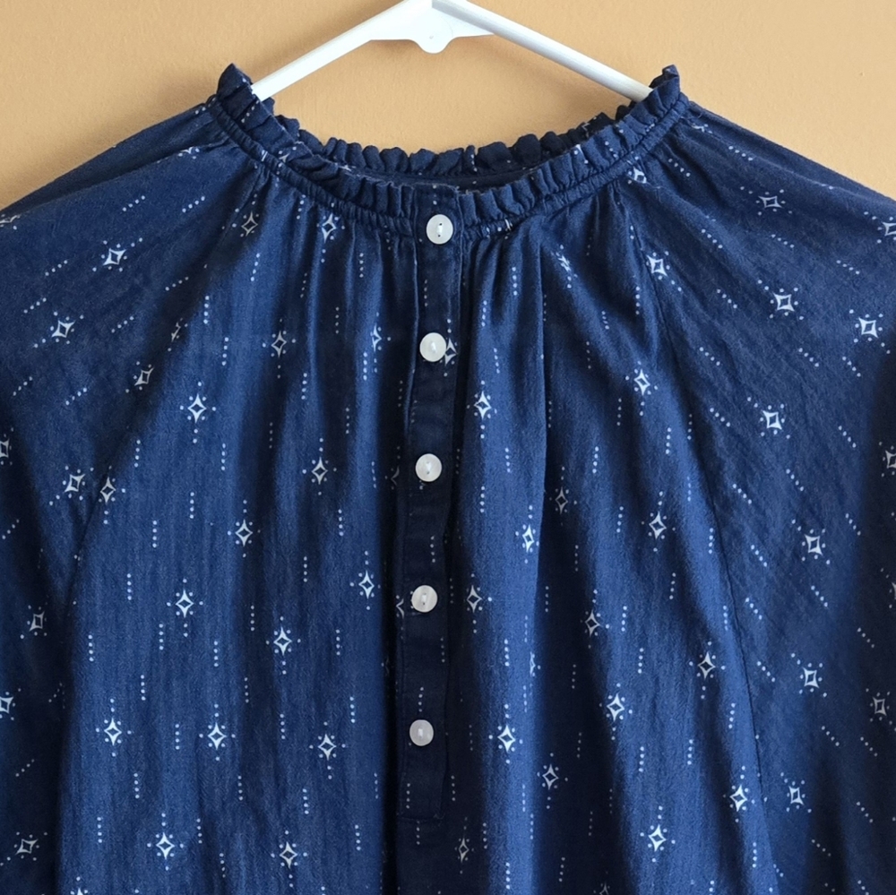 a.n.a. Ruffled Collar Absract Top - Picture 2 of 7